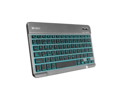 Subblim Teclado retroiluminado BT - 6mm de grosor - Conectividad Bluetooth 3.0 - Teclas de alta precisi&oacute;n - Bater&iacute;a Li-ion recargable - Color Gris
