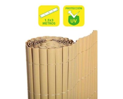SunGarden Cañizo Plastico Doble Cara 1.5x3m - Color Marron Claro