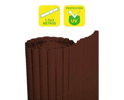 SunGarden Cañizo Plastico Doble Cara 1.5x3m - Color Marron Oscuro