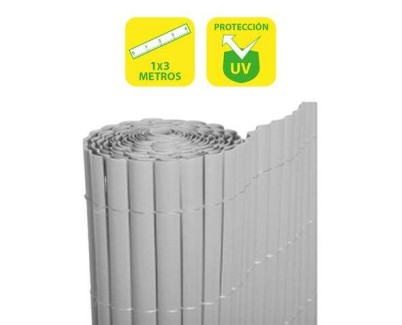 SunGarden Cañizo Plastico Doble Cara 1x3m - Color Gris Claro