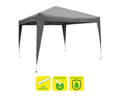 Sungarden Carpa Plegable Acero 3x3m Gris - Color Blanco