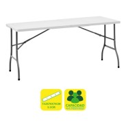 Sungarden Mesa de Resina Plegable 152x70x74cm 3.5cm - Color Blanco