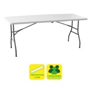 Sungarden Mesa de Resina Plegable 180x70x74cm 3.5cm - Color Blanco