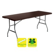 Sungarden Mesa de Resina Plegable Efecto Ratan 180x74x74cm 3.5cm - Color Marron