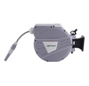 Sungarden SG0164 Manguera 10 Metros - Recogedor Automatico con Guia - Soporte Para Instalacion en Pared - Giro 180 - Color Gris
