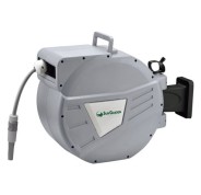 Sungarden SG0166 Manguera 30 Metros - Recogedor Automatico con Guia - Funcion de Retraccion Lenta - Soporte Para Instalacion en Pared - Giro 180 - Color Gris