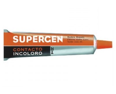 Supergen Contacto Pegamento Incoloro 20ml - Secado Rapido - No Contiene Tolueno - Resistencia al Envejecimiento y a los Rayos UV