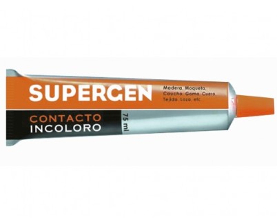 Supergen Contacto Pegamento Incoloro 75ml - Secado Rapido - No Contiene Tolueno - Resistencia al Envejecimiento y a los Rayos UV