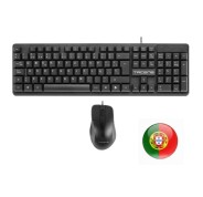 Tacens Anima ACP02 Pack USB Teclado Multimedia + Raton 1200dpi 3 Botones - Disposicion Portuguesa QWERTY PT - Cable de 1.3m - Teclas de Membrana - Sensor Optico - Uso Diestro - Color Negro