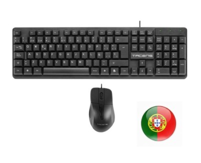 Tacens Anima ACP02 Pack USB Teclado Multimedia + Raton 1200dpi 3 Botones - Disposicion Portuguesa QWERTY PT - Cable de 1.3m - Teclas de Membrana - Sensor Optico - Uso Diestro - Color Negro