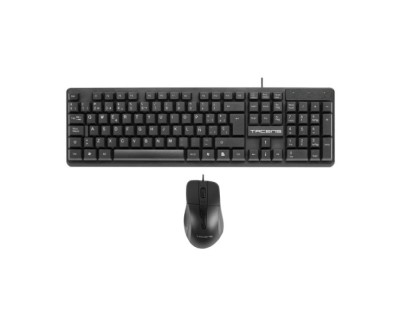 Tacens Anima ACP02 Pack USB Teclado Multimedia + Raton 1200dpi 3 Botones - Disposicion QWERTY ES - Cable de 1.3m - Teclas de Membrana - Sensor Optico - Uso Diestro - Color Negro
