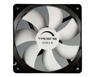 Tacens Aura II Ventilador 120mm - Carcasa Negra, Aspas Blancas - Velocidad Max. 1200rpm