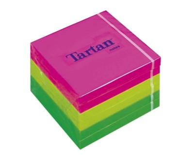 Tartan 7676N Pack de 6 Blocs de 100 Notas Adhesivas Reposicionables 76x76mm - 100% PEFC - Colores Surtidos