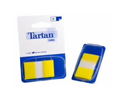 Tartan Pack de 12 Dispensadores de 50 Marcadores Reposicionables - 25x43mm - Color Amarillo