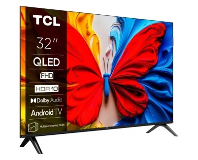 TCL 32S5K Televisor Smart TV 32\" QLED FullHD HDR 10 Android TV - WiFi, HDMI, Bluetooth 5.0 - VESA 100x100mm - Color Negro