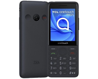 TCL One Touch 4022s Telefono Movil Pantalla 2.8\" Bluetooth - Especial para Personas Mayores - Base de Carga - Boton SOS - Color Gris
