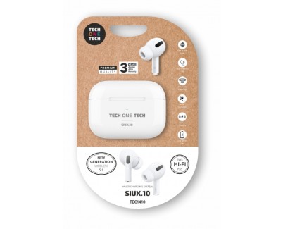 TechOneTech Auriculares Inalambricos Bluetooth TWS - Hasta 30h de Reproduccion - IPX5 - Color Blanco