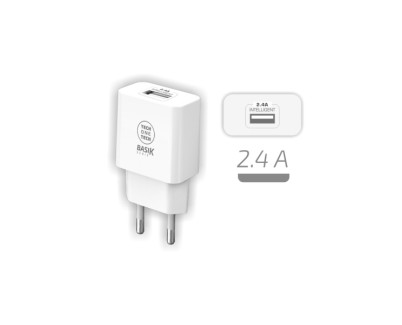 TechOneTech Basik Cargador de Pared 1 Puerto USB-A 12W - Color Blanco