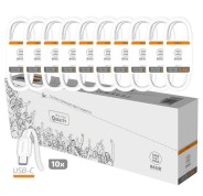 TechOneTech Basik Pack de 10 Cables USB-A Macho - USB-C Macho - Longitud 1m