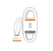 TechOneTech Cable BASIK USB-A Macho a USB-C Macho 1m - Recubierto Nylon Trenzado Blanco