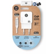 TechOneTech Cargador de Pared Ultrarrápido GaN 20w Blanco + Cable Apple