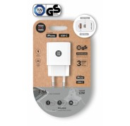 TechOneTech Cargador Doble de Pared USB-A a USB-C  12W Blanco