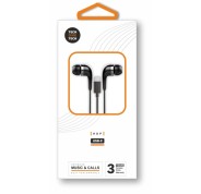 TechOneTech ear Tech Hop Auriculares Intraurales USB-C - Microfono Integrado - Cable de 1.20m - Negro