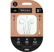 TechOneTech EearTech B&W Be Original Auriculares Intraurales - Microfono Integrado - Mini Jack 3.5mm - Cable de 1.20m - Blanco/Negro