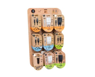 TechOneTech Expositor de 27 Cables y Cargadores para Smartphone - Unidades Surtidas