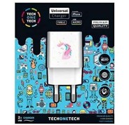 TechOneTech Unicornio Dream Cargador Doble de Pared USB-A - Alto Rendimiento