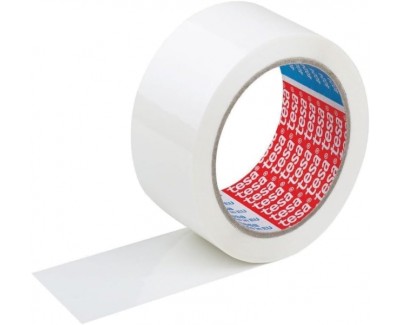 Tesa 4089 Precinto de Embalar 50mm x 132 Metros - Fabricado en Polipropileno - Adhesivo de Caucho Natural - Color Blanco