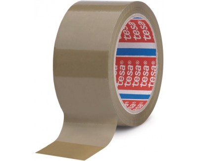 Tesa 4089 Precinto de Embalar 50mm x 66 Metros - Fabricado en Polipropileno - Adhesivo de Caucho Natural - Color Marron