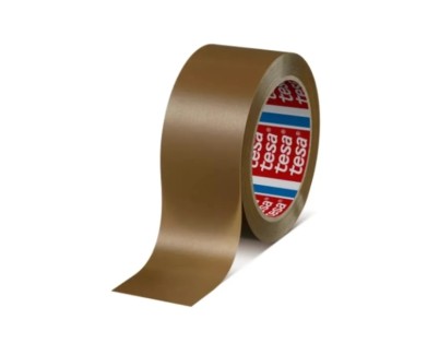 Tesa 4100 Precinto de Embalar Resistente 50mm x 66 Metros - PVC Rugoso - Adhesivo Potente - Color Marron