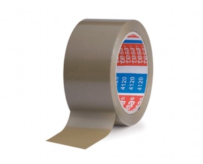 Tesa 4120 Precinto de Embalar Standard 50mm x 66 Metros - Fabricado en PVC - Adhesivo de Caucho Natural - Color Marron