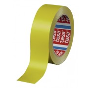 Tesa 60404 Cinta de Embalar Premium 12mm x 66 Metros - Fabricado en SPVC - Adhesivo de Caucho Natural - Color Amarillo