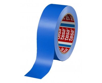 Tesa 60404 Cinta de Embalar Premium 12mm x 66 Metros - Fabricado en SPVC - Adhesivo de Caucho Natural - Color Azul