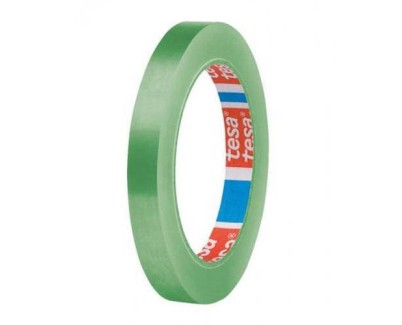 Tesa 60404 Cinta de Embalar Premium 12mm x 66 Metros - Fabricado en SPVC - Adhesivo de Caucho Natural - Color Verde