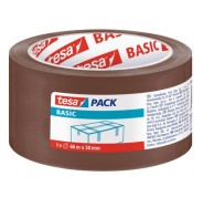 Tesa Basic Precinto de Embalar 50mm x 66 Metros - Fabricado en Polipropileno - Adhesivo Ecologico - Color Marron