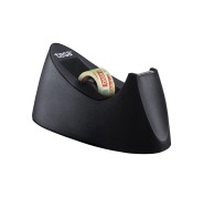 Tesa Curve Pack de Dispensador de Cinta Adhesiva + 1 Rollo de Cinta 19mm x 10m - Para Cintas de hasta 19mm x 33m - Color Negro