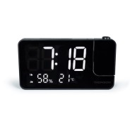 Thomson CP100T Radio Reloj Despertador - Proyeccion y Temperatura Interior - Alarma Dual - Color Negro