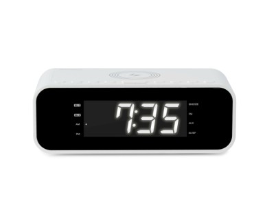 Thomson CR221I Radio Reloj Despertador - Cargador Induccion - USB - Doble Alarma - Color Blanco