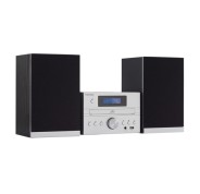 Thomson MIC122BT Micro Cadena Bluetooth - Reproductor de CD y Radio FM - Potencia Musical 50W - Tecnologia Bass Boost - Mando a Distancia - Color Plata