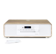 Thomson MIC300IBT Micro Cadena 60W Bluetooth 5.0 - Reproductor de CD, Radio FM, Reproductor USB (MP3) - Funcion de Carga Inalmbrica - Mando a Distancia - Color Madera/Blanco