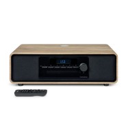 Thomson MIC300IBT Micro Cadena 60W Bluetooth 5.0 - Reproductor de CD, Radio FM, Reproductor USB (MP3) - Funcion de Carga Inalmbrica - Mando a Distancia - Color Madera/Negro