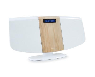 Thomson MIC401BT Micro Cadena Bluetooth -Reproductor de CD, Radio FM - Potencia Musical 60W - Mando a Distancia - Color Blanco/Madera