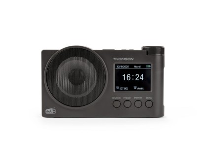Thomson Radio FM DAB+ con Altavoz Bluetooth - 30 Memorias DAB+ y 30 Memorias FM - Actualizacion Automatica de Emisoras - Pantalla LED Retroilumiada - Color Negro
