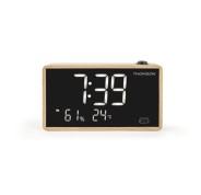 Thomson Radio Reloj Despertador con Proyeccion - Doble Alarma - Angulo Proyeccion Ajustable - Atenuador de Luz - Color Negro