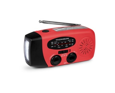Thomson RT260 Radio - Linterna de Emergencia - Funcion Powerbank -  Color Rojo
