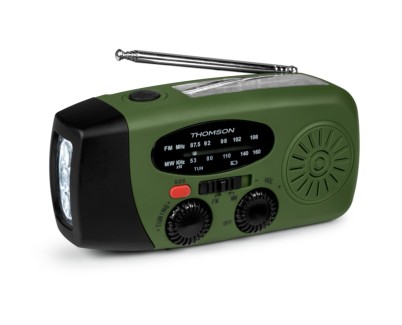 Thomson RT260 Radio - Linterna de Emergencia - Funcion Powerbank -  Color Verde