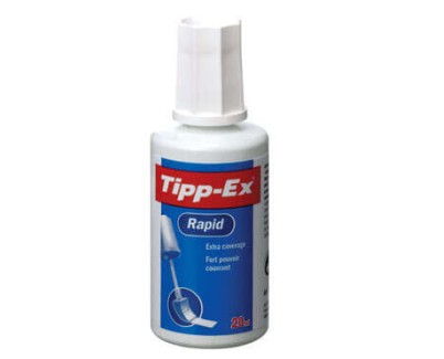 Tipp-Ex Rapid Liquido Corrector 20ml - Formula de Secado Rapido - Aplicador de Espuma